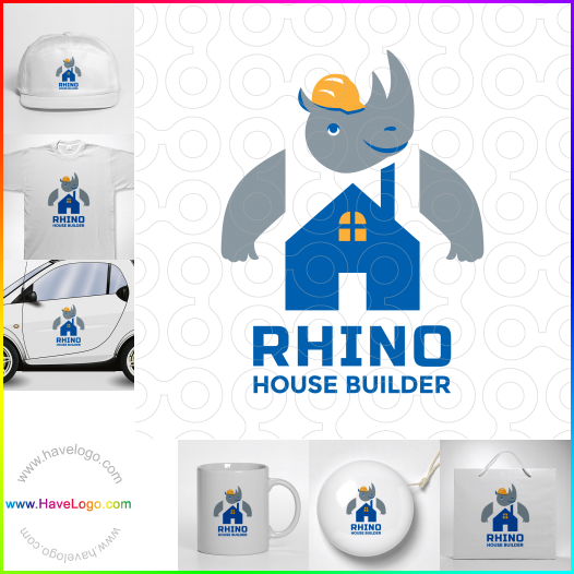 Compra un diseño de logo de Rinoceronte 60879