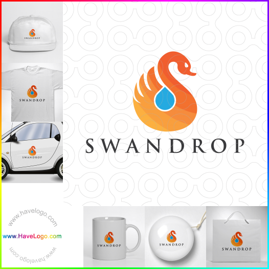 Compra un diseño de logo de Swan Drop 64842