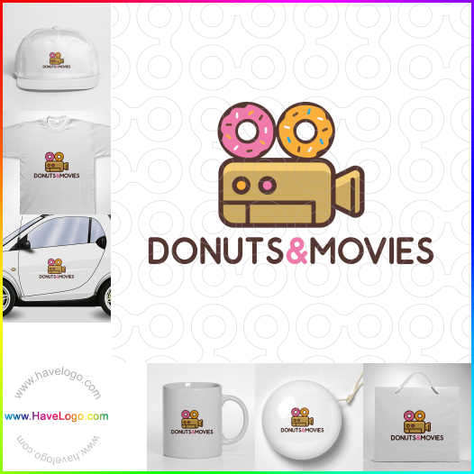 Compra un diseño de logo de Donuts and Movies 60267