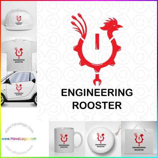 Compra un diseño de logo de Ingeniería Rooster 65737