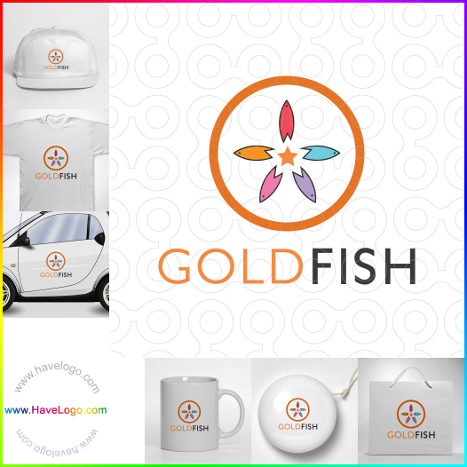 Compra un diseño de logo de Gold Fish 65240