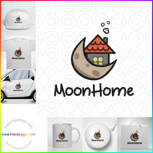 Compra un diseño de logo de Moon Home 67165
