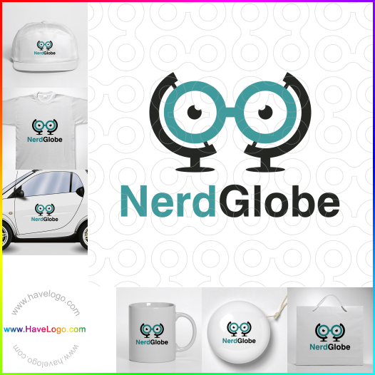 Compra un diseño de logo de Nerd Globe 63933