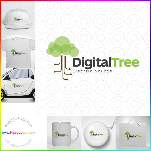 Acheter un logo de arbre numérique - 65371