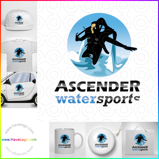Compra un diseño de logo de esquí acuático 23841