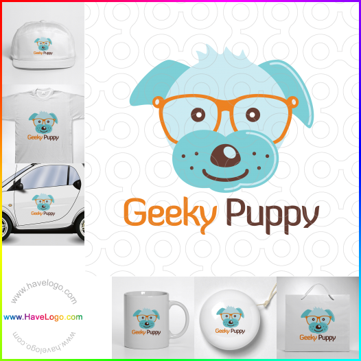 Compra un diseño de logo de Geeky Puppy 61516