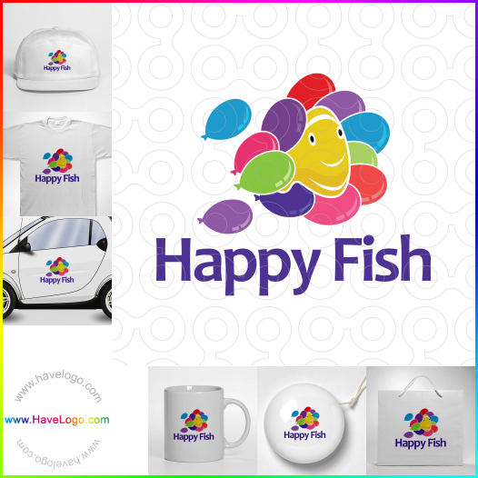 Compra un diseño de logo de Happy Fish 61146