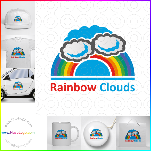 Compra un diseño de logo de Rainbow Clouds 60011