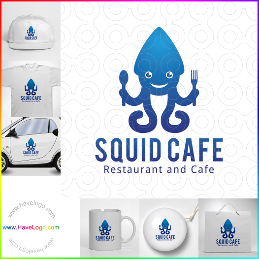 Compra un diseño de logo de Squid Cafe 62615