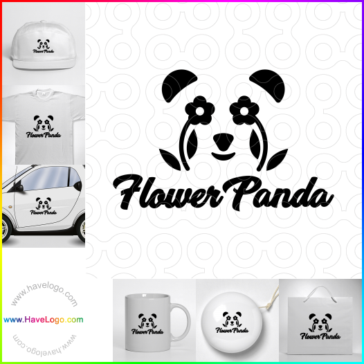 Compra un diseño de logo de Flower Panda 64519