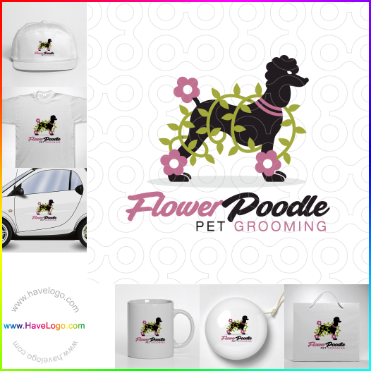 Compra un diseño de logo de Flower Poodle 60576