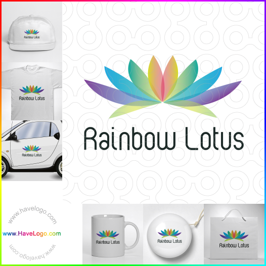 Compra un diseño de logo de Loto del arco iris 66563