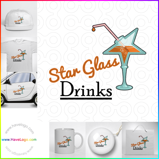 Compra un diseño de logo de Star Glass Drinks 65405