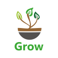 bladeren groei logo