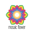 logo de flor de mosaico