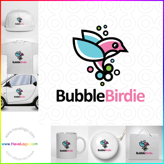 Compra un diseño de logo de Bubble Birdie 65392