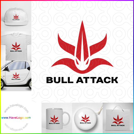 Compra un diseño de logo de Bull Attack 60890