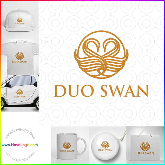 Compra un diseño de logo de Duo Swan 67351