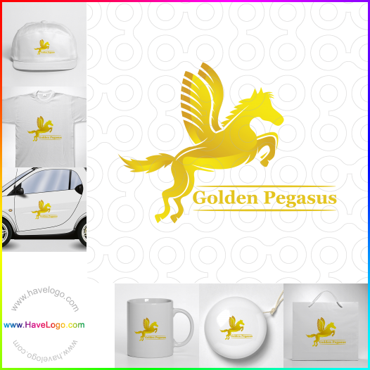 Compra un diseño de logo de Golden Pegasus 62870