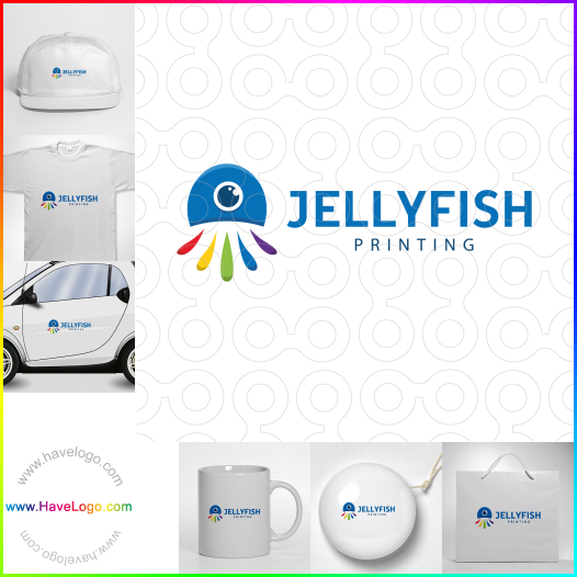 Compra un diseño de logo de Jellyfish Printing 64573