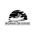 logo de mujer en kayak