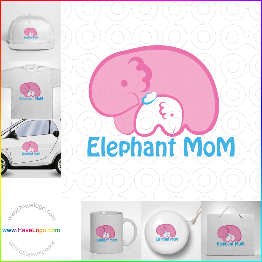 Compra un diseño de logo de Elefante MoM 67106