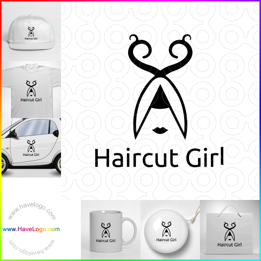 Compra un diseño de logo de Haircut Girl 64094