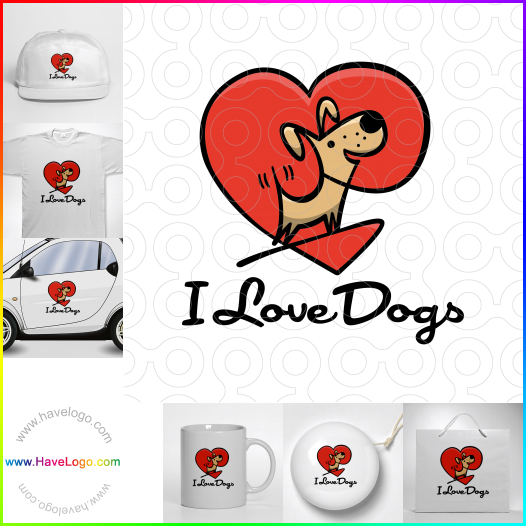 Compra un diseño de logo de I Love Dogs 61829