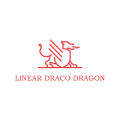 logo de Draco dragón lineal