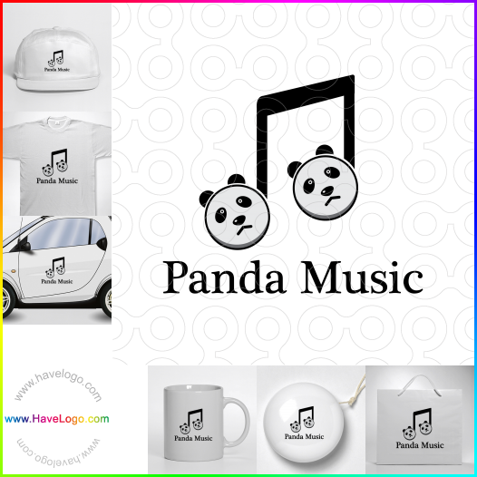 Compra un diseño de logo de Panda Music 64871