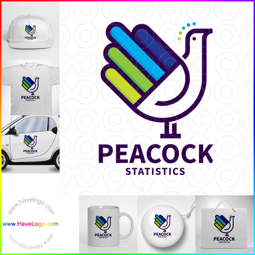 Compra un diseño de logo de Peacock Statistics 61101