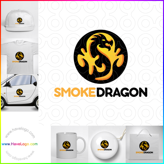 Compra un diseño de logo de Dragón de humo 61157