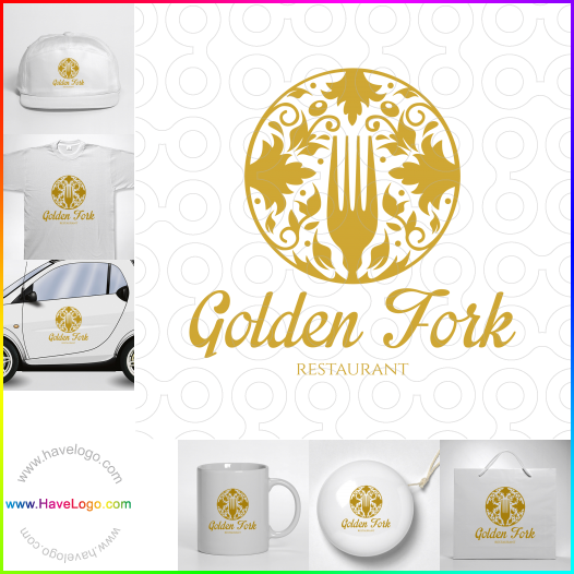 Compra un diseño de logo de Golden Fork 64175
