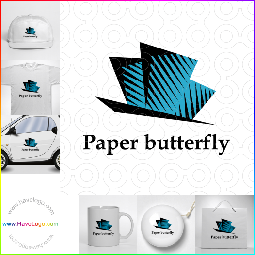 Compra un diseño de logo de Mariposa de papel 64358