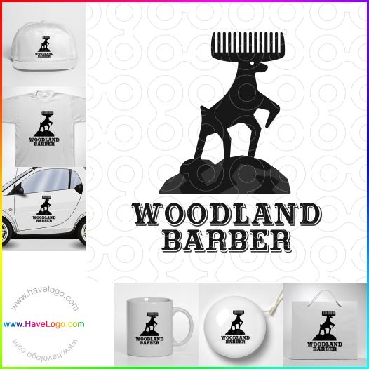 Compra un diseño de logo de Woodland Barber 61355