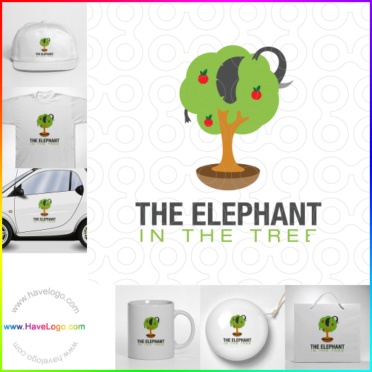 Compra un diseño de logo de El elefante en el árbol 61387