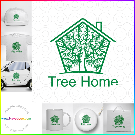 Compra un diseño de logo de Tree Home 66094