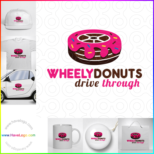 Compra un diseño de logo de Wheely Donuts 61619