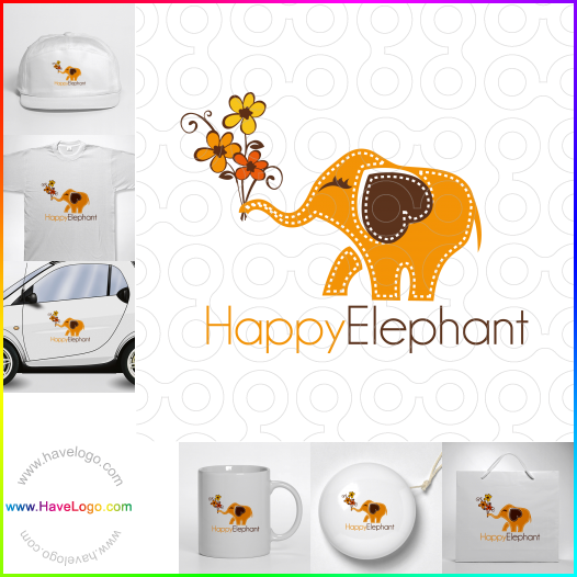 Compra un diseño de logo de elefante 55743