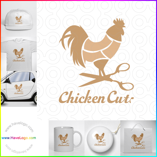 Compra un diseño de logo de Cortes de pollo 64211