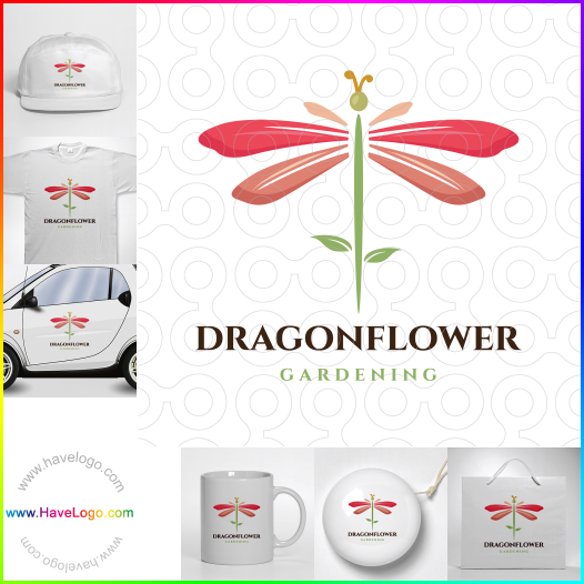 Compra un diseño de logo de Dragon Flower 62090