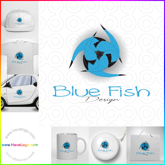Koop een blauw abstract logo - ID:21975