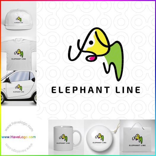 Compra un diseño de logo de Línea de elefante 65417