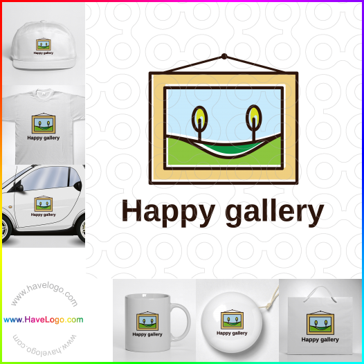Compra un diseño de logo de Galería feliz 60871