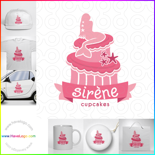 Compra un diseño de logo de Sirene Cupcakes 65811