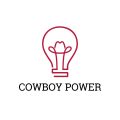 Logo puissance de cow-boy