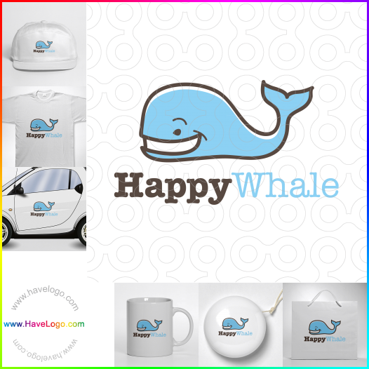 Compra un diseño de logo de Happy Whale 62794