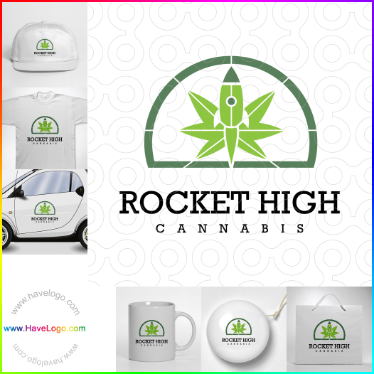 Compra un diseño de logo de Rocket High Cannabis 61048