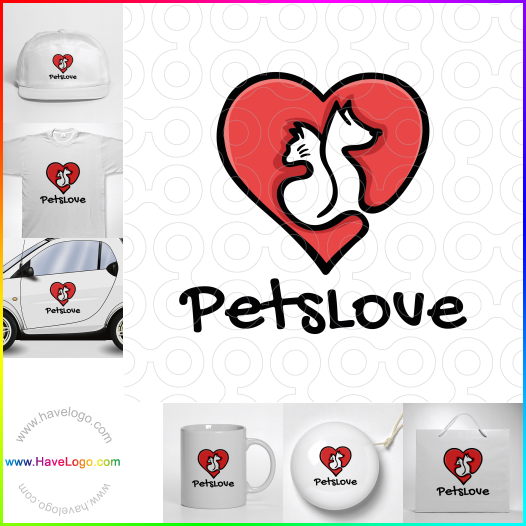 Compra un diseño de logo de Pets Love 65352