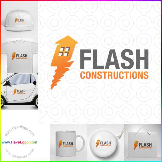 Compra un diseño de logo de Construcciones de Flash 60767